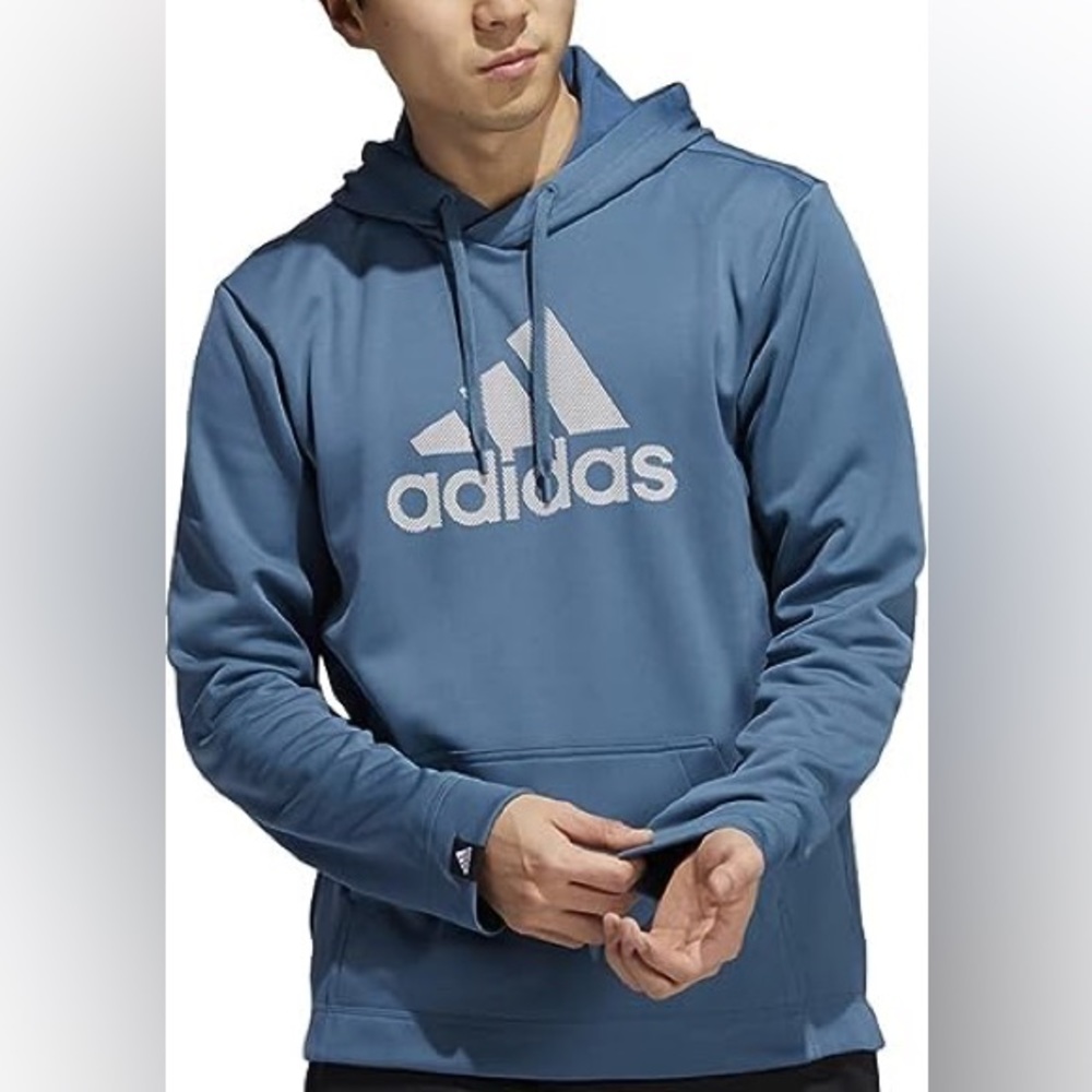 Adidas Moisture absorbing AEROREADY Poolover Hoodie w/Large Graphic Logo sz 2XLT - Picture 1 of 7